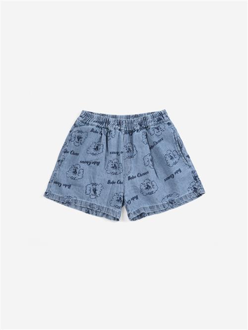 Bobo Choses Pickles The Dog All Over Denim Shorts Prussian Blue  Prussian Blue 8-9 Y  Blå  8-9 år  mand
