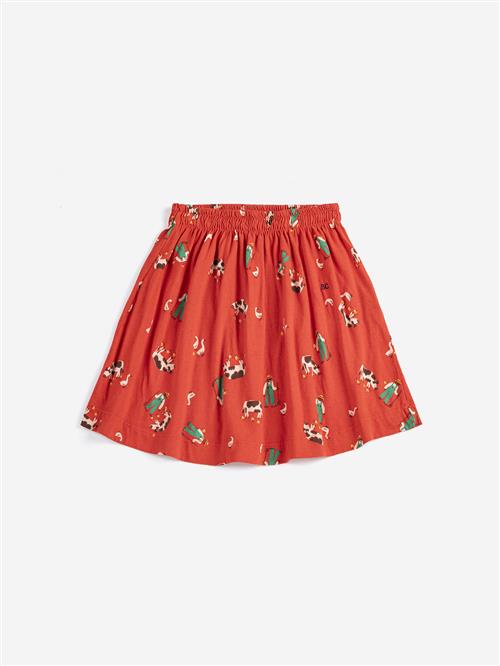Bobo Choses Farm Adventure All Over Skirt Red  Red 6-7 Y  Rød  6-7 år  kvinde