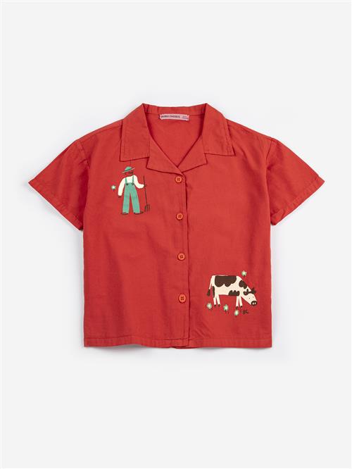 Bobo Choses Farm Adventure Skjorte Red  Red 6-7 Y  Rød  6-7 år  mand