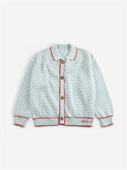 Bobo Choses Bc Openwork Cardigan Light Blue  Light Blue 10-11 Y  Blå  10-11 år  mand
