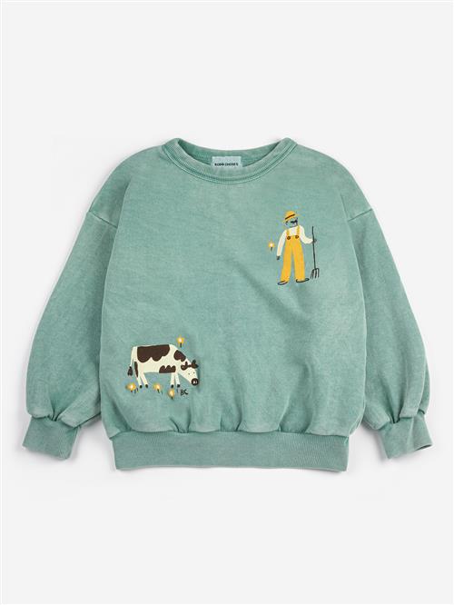 Bobo Choses Farm Adventure Sweatshirt Green  Green 6-7 Y  Grøn  6-7 år  mand