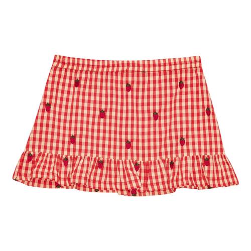 Flöss Molly nederdel i Berry Gingham 134 cm  Rød  134 cm  kvinde