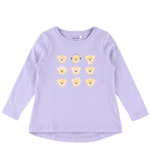 Name it Bluse - NmfViolet - Lavender Gray/ 3 Teddy Bears
