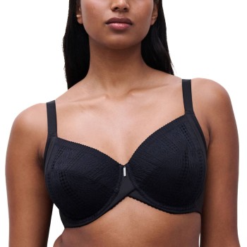 Chantelle BH EasyFeel Very Covering Underwired Bra Sort nylon F 90 Dame