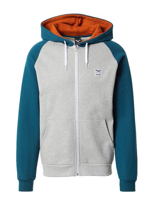 Iriedaily Sweatjakke 'De College 2'  lysegrå / petroleum / sort / hvid