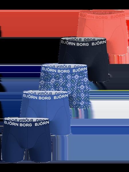 Björn Borg Cotton Stretch Boxers 5-pack Blå, 122-128