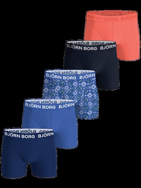 Björn Borg Cotton Stretch Boxers 5-pack Blå, 158-164