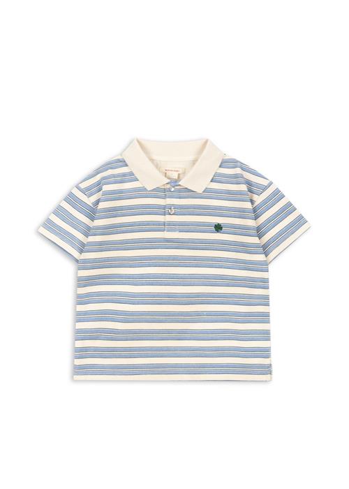 Konges Sløjd GOTS Spotty Polo Stripe Ciel  Stripe Ciel 7-8 Y    7-8 år  mand