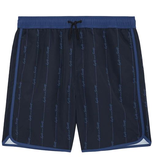 Lyle & Scott Badeshorts - Dark Navy m. Striber