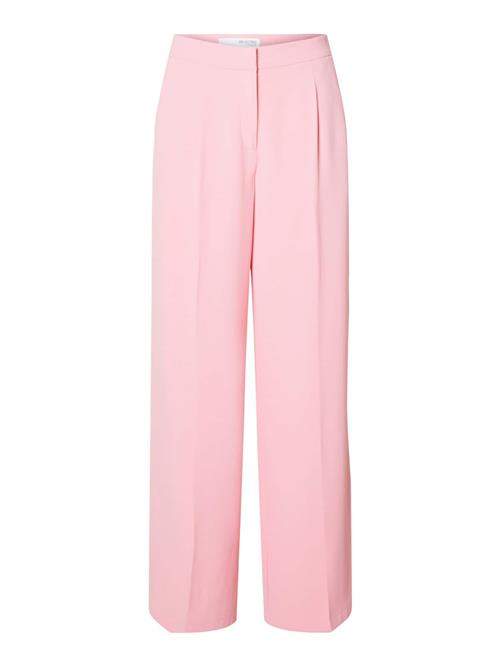 SELECTED Bukser med lægfolder 'TINNI'  lyserød