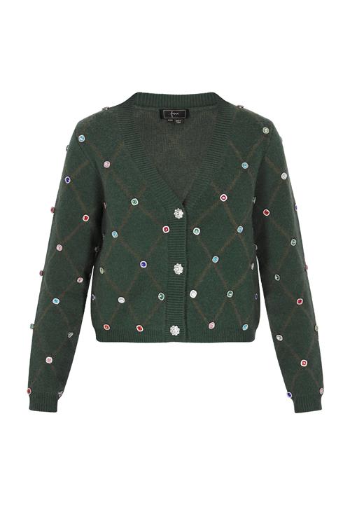 faina Cardigan  royalblå / mørkegrøn / lyserød / sølv
