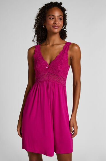Hunkemöller Natkjole Nora Lace Lyserød