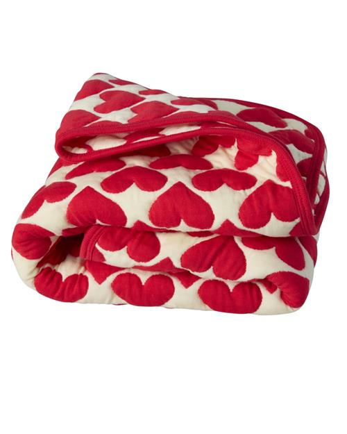 RICE Quiltet Bomuldstæppe Red  Red One Size  Rød  One Size  unisex