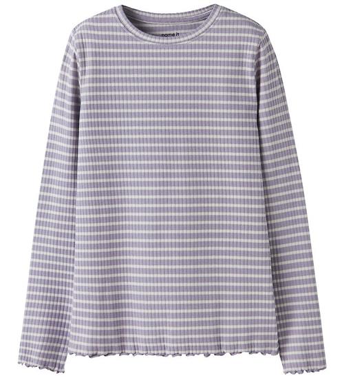 Name It Bluse - Rib - NkfVemma - Lavender Gray/Lilac Marble