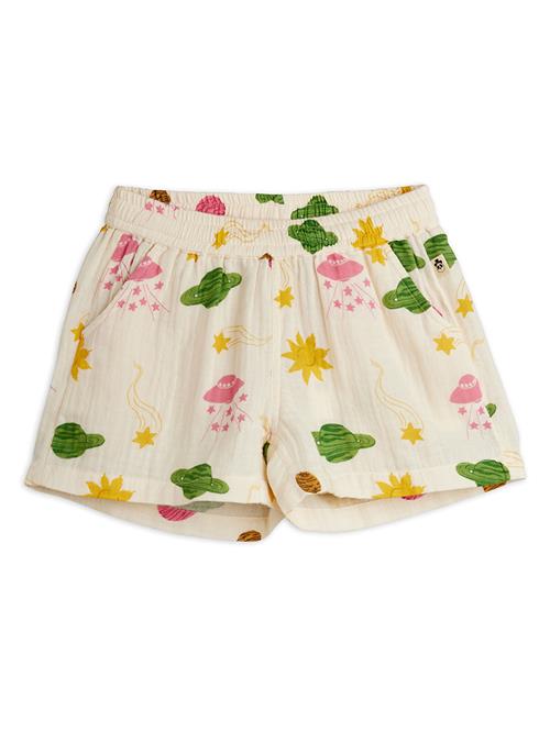 Mini Rodini Space Shorts I Musselin Off-white  Off-White 92/98 cm  Hvid  92/98 cm  unisex
