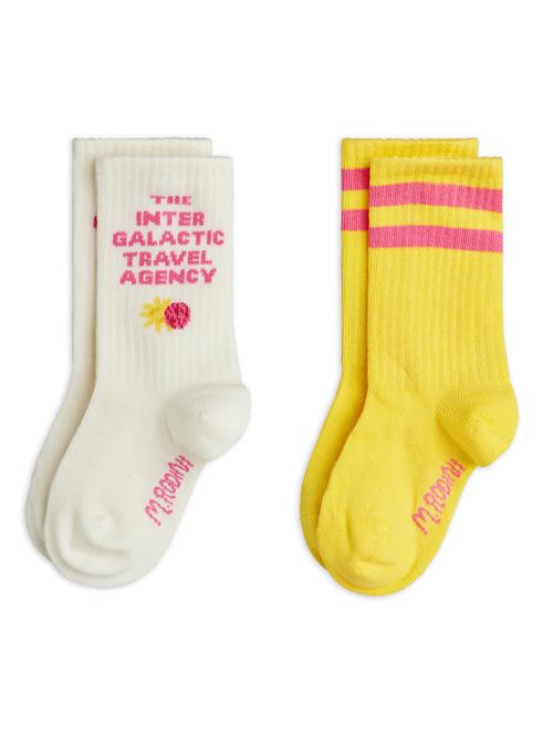Mini Rodini Intergalactic 2-pak Sokker Multi  Multi 32-35 EU  Gul  32-35 EU  unisex