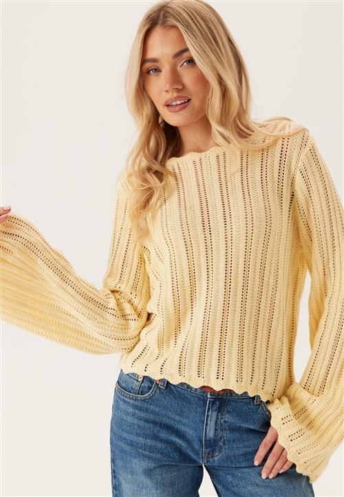 BUBBLEROOM Boat Neck Structure Knitted Sweater