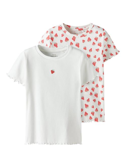 NAME IT Bluser & t-shirts 'NMFVEMMA'  grøn / kirsebærsrød / hvid