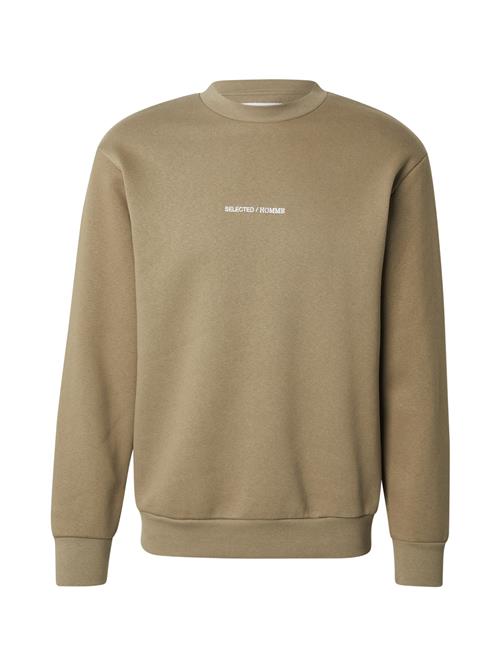 SELECTED Sweatshirt 'SLHDAN'  taupe / hvid