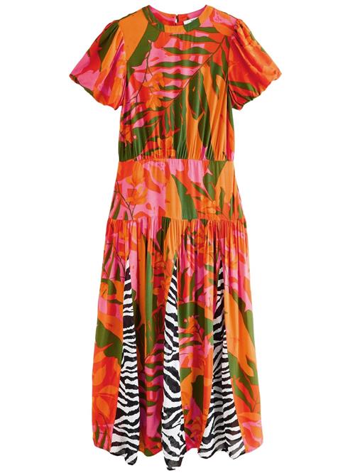 Next Kjole  orange / lys pink / sort / hvid