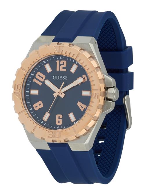 GUESS Analogt ur 'CAMPUS'  mørkeblå / guld / sølv / hvid