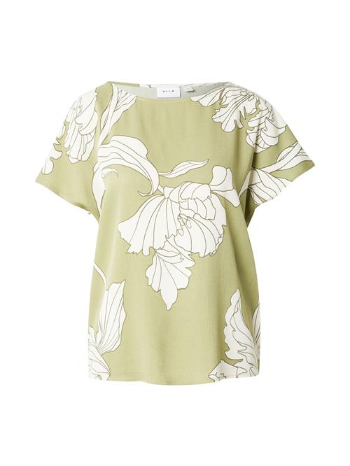 VILA Bluse 'VIFLORENZA'  pastelgrøn / hvid