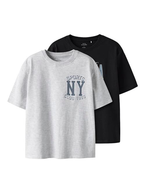 NAME IT Shirts 'NKMVALIX'  lysegrå / sort