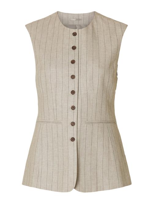 SELECTED Jakkesætsvest  beige-meleret