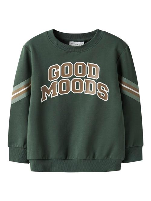 Se NAME IT Sweatshirt 'NMMLancer'  brun / grøn / hvid hos About You