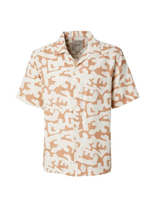 Only & Sons Skjorte 'ONSDen Summer Resort'  lysebrun / hvid