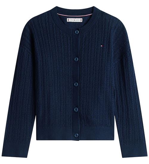 Tommy Hilfiger Cardigan - Strik - Pointelle - Dark Night Navy