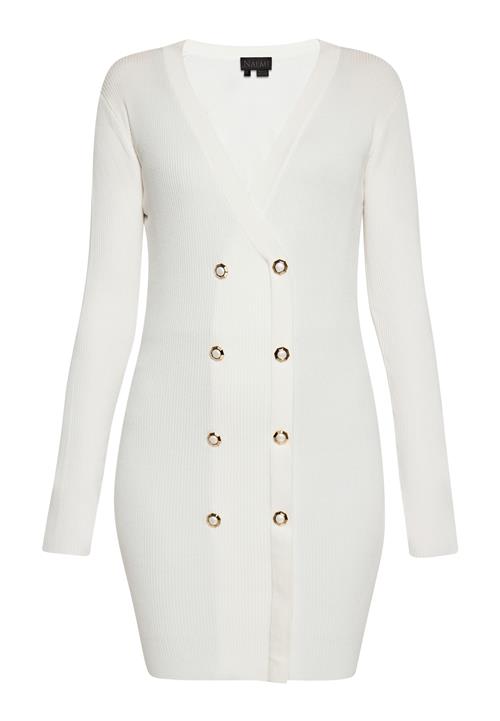 NAEMI Strikkjole  uldhvid