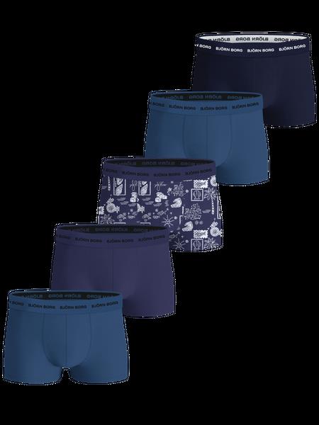 Björn Borg Cotton Stretch Trunks 5-pack Blå, S