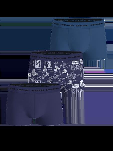Björn Borg Cotton Stretch Trunks 3-pack Blå, S
