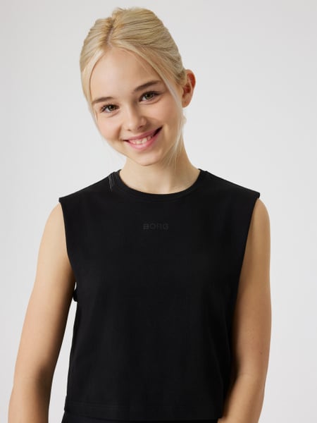 Björn Borg Borg Cropped Tank Top Sort, 158-164