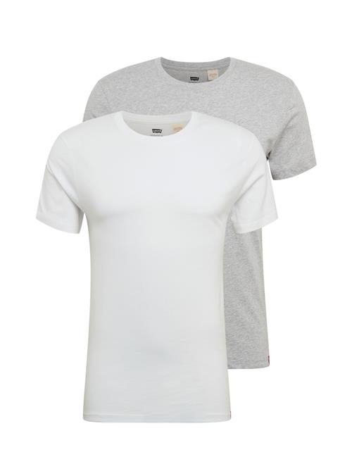 LEVI'S ® Bluser & t-shirts 'Slim Crewneck Tee - 2 Pack'  grå-meleret / hvid