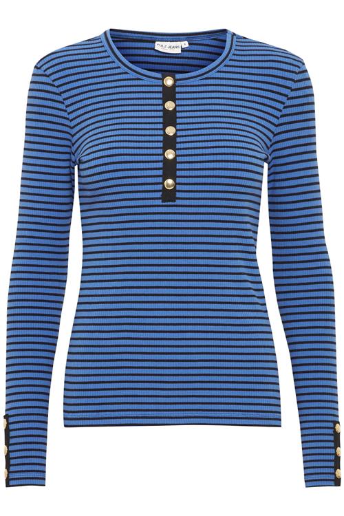 PULZ Jeans Shirts 'Havana'  royalblå / guld / sort