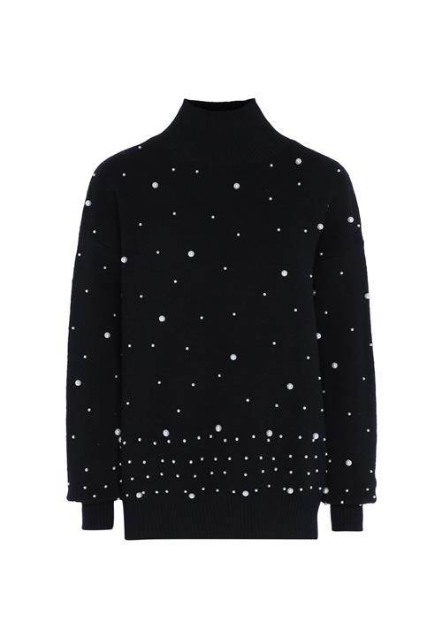 faina Pullover  sort / perlehvid