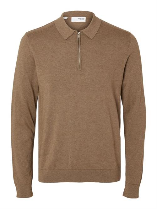 SLHBERG LS HALF ZIP POLO NOOS
