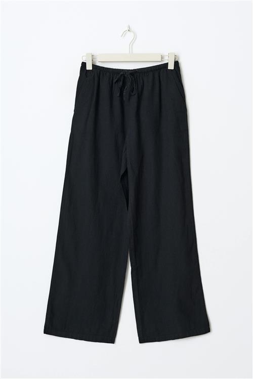 Gina Tricot - tall linen blend trousers - Hørbukser - Sort - XS - Dame