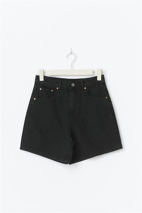 Gina Tricot - High waist denim shorts - Denim shorts - Sort - 36 - Dame