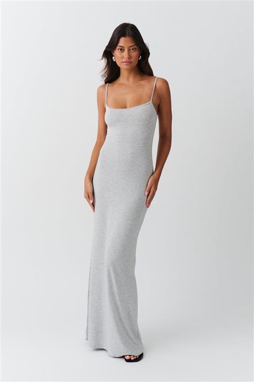Gina Tricot - maxi slip dress - Lange kjoler - Grå - L - Dame