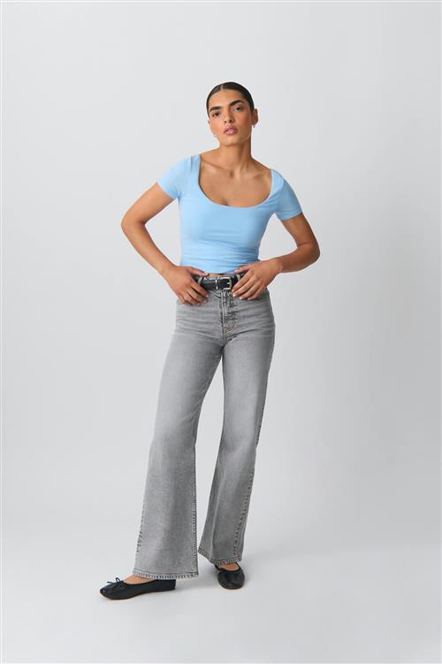 Gina Tricot - Comfy wide jeans - wide jeans - Grå - 40 - Dame
