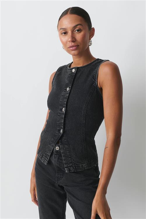 Gina Tricot - Tailored denim vest - Denim-skjorter - Sort - M - Dame