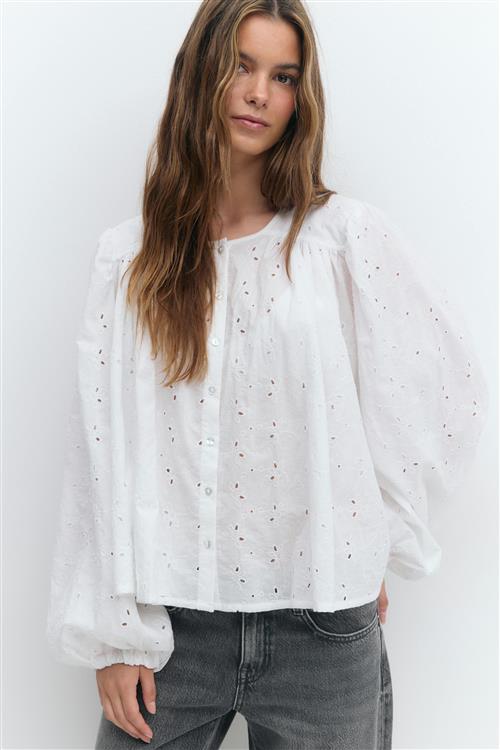 Gina Tricot - Anglaise blouse - Bluser - Hvid - S - Dame