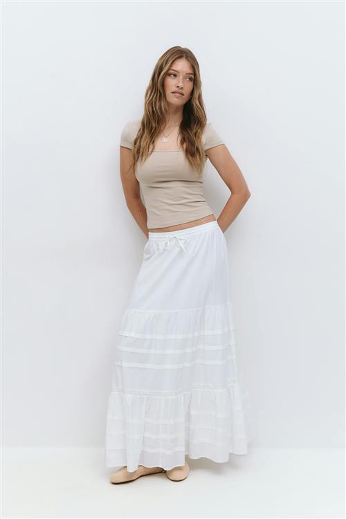 Gina Tricot - Maxi skirt - lange nederdele - Hvid - XS - Dame