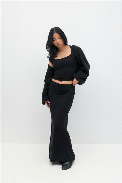 Gina Tricot - Soft touch maxi skirt - lange nederdele - Sort - M - Dame