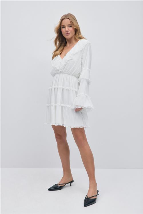 Gina Tricot - Pleated dress - korte kjoler - Hvid - L - Dame