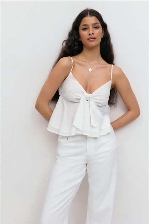 Gina Tricot - Tie singlet - Toppe uden ærmer - Hvid - L - Dame