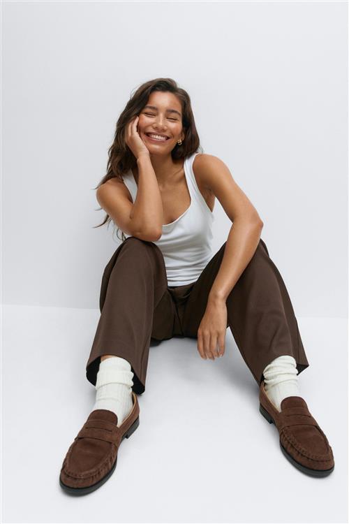 Gina Tricot - Square neck tank top - Toppe uden ærmer - Hvid - M - Dame